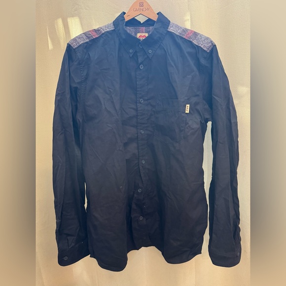 Carhartt Heritage WIP Long Sleeve Baily Shirt Dark Navy Rigid sz m XL